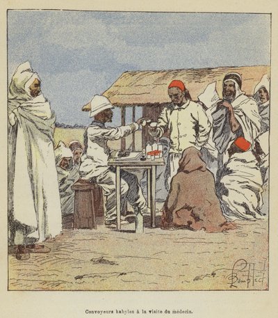 Przenośniki Kabyle na wizycie lekarza autorstwa after Louis Charles Bombled