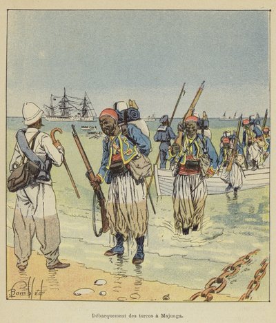 Lądowanie Turkos w Majunga autorstwa after Louis Charles Bombled