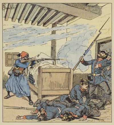 Bohaterska obrona Ali-ben-Kacem autorstwa after Louis Charles Bombled