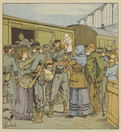 Zaokrętowanie franc-tireurów Paryża autorstwa after Louis Charles Bombled
