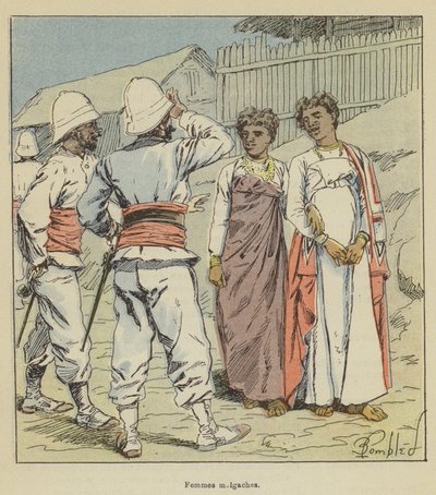 Madagaskaru kobiety autorstwa after Louis Charles Bombled