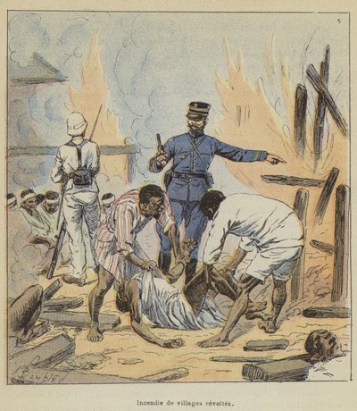 Spalenie zbuntowanych wiosek autorstwa after Louis Charles Bombled