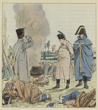 Cesarz na biwaku nad brzegiem Sambre autorstwa after Louis Charles Bombled