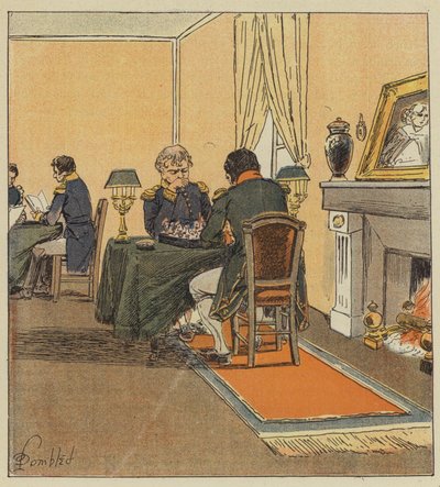 Cesarz gra w szachy z Wielkim Marszałkiem autorstwa after Louis Charles Bombled