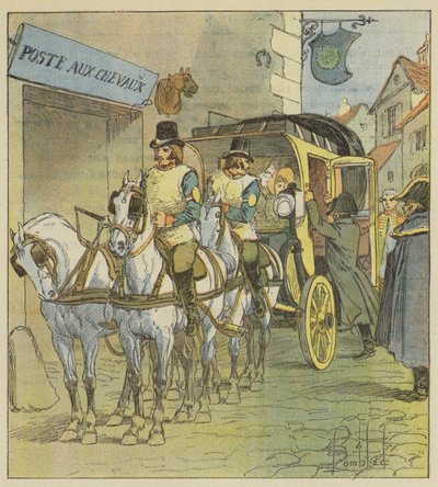 Cesarz wsiada do samochodu Marie-Louise autorstwa after Louis Charles Bombled