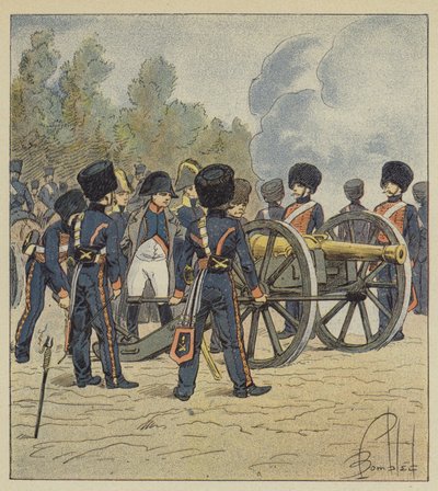 Cesarz sam wskazuje kawałki gwardii w Montereau autorstwa after Louis Charles Bombled