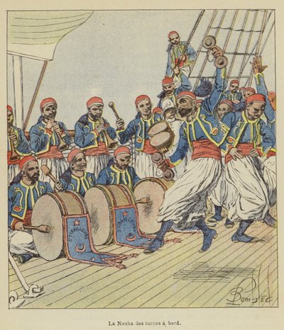Nuba Turków na pokładzie autorstwa after Louis Charles Bombled