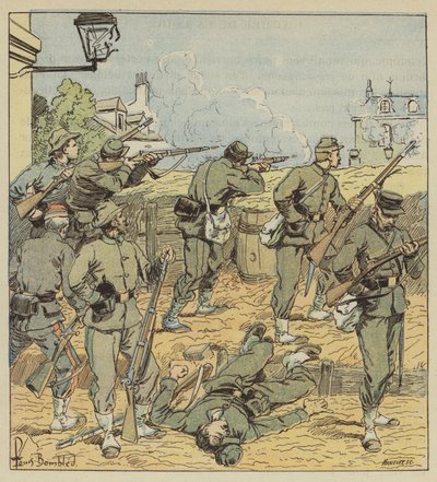 Barykada rue de Chartres autorstwa after Louis Charles Bombled