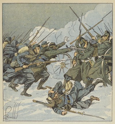 Firma Boudot, należąca do 11. chasseurów, działa na niemieckiej baterii autorstwa after Louis Charles Bombled