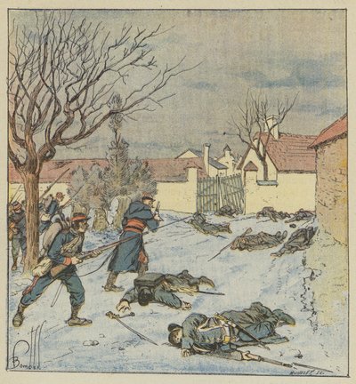 Dywizja Peytavin atakuje Poupry autorstwa after Louis Charles Bombled