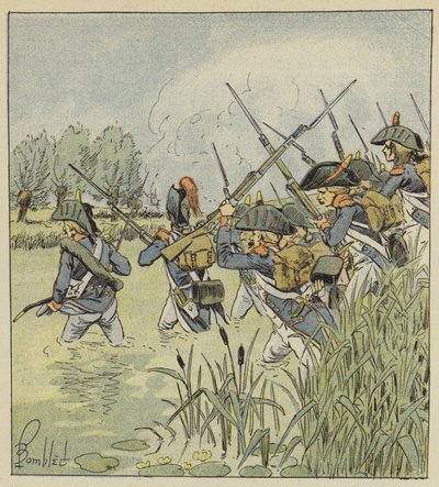 Armia francuska przekracza Piave autorstwa after Louis Charles Bombled