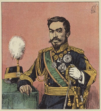 Mikado Mutsu-Hito, cesarz Japonii autorstwa after Louis Charles Bombled