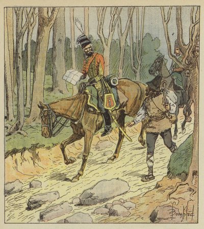 Generał Stengel był znakomitym oficerem husarskim autorstwa after Louis Charles Bombled