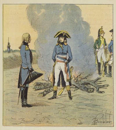 Młody generał, widząc w nim oficera inżyniera, dał mu zlecenie związane z wykonywaniem zawodu autorstwa after Louis Charles Bombled