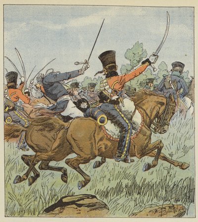 Książę Ludwik został zabity chwilę przed bitwą pod Jena autorstwa after Louis Charles Bombled