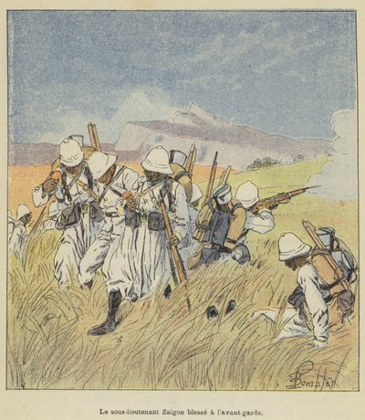 Podporucznik Zaigue rani awangardę autorstwa after Louis Charles Bombled