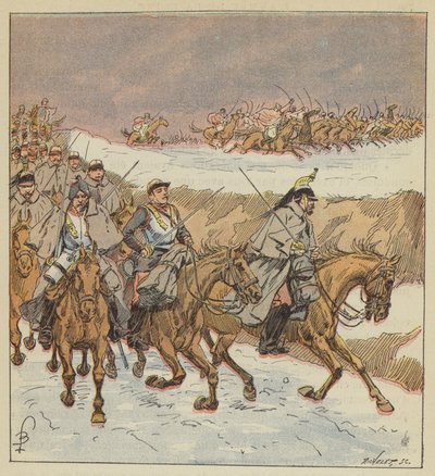 Arabowie pułkownika Goursauda dzięki błyskotliwej szarży odrywają 3. kirasjerów autorstwa after Louis Charles Bombled