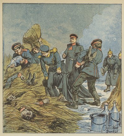 Prusacy palą swoich zmarłych autorstwa after Louis Charles Bombled