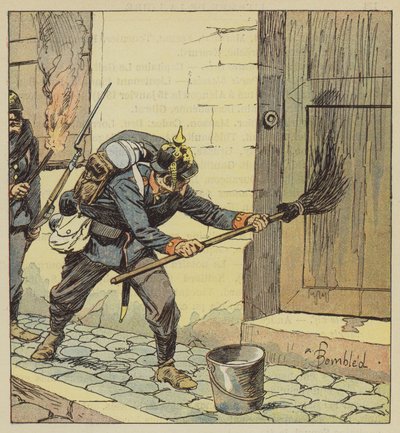 Prusacy podpalili 193 domy w Chateaudun po pokryciu ich olejem autorstwa after Louis Charles Bombled