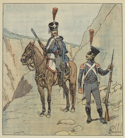Prowincje graniczące z Turkami miały chorwackie pułki autorstwa after Louis Charles Bombled