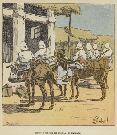 Pacjenci ewakuowani do szpitala Marololo autorstwa after Louis Charles Bombled