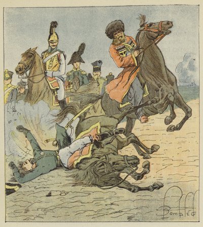 Śmierć Moreau w Dreźnie, 1813, 26 sierpnia autorstwa after Louis Charles Bombled