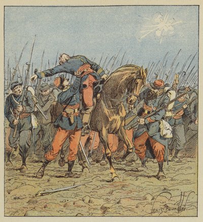 Śmierć pułkownika de Fonlongue autorstwa after Louis Charles Bombled