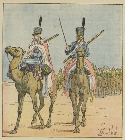 Napoleon stworzył pułki wielbłądów autorstwa after Louis Charles Bombled
