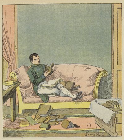 Napoleon przegląda księgi, które właśnie mu przysłano autorstwa after Louis Charles Bombled