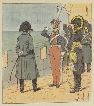 Napoleon przyjmuje Pioutowskiego na wyspie Elba autorstwa after Louis Charles Bombled