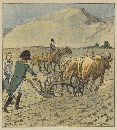 Napoleon kreśli bruzdę pługiem autorstwa after Louis Charles Bombled