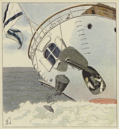 Układanie min podwodnych autorstwa after Louis Charles Bombled