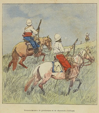 Uznanie żandarmów i myśliwych afrykańskich autorstwa after Louis Charles Bombled