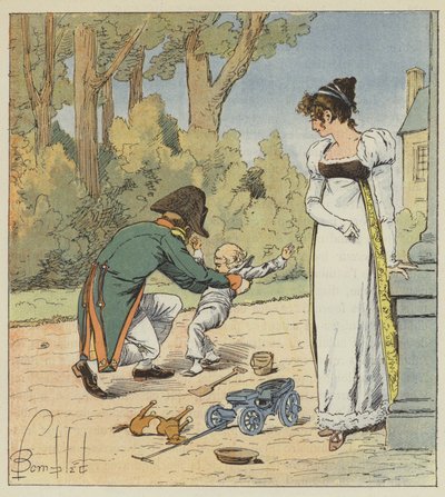 Jeśli spotkał go w ogrodach, rzucił go na ziemię autorstwa after Louis Charles Bombled
