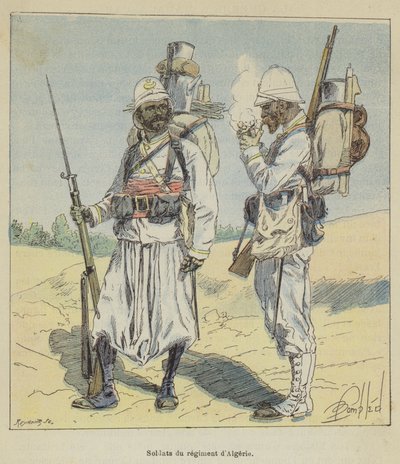 Żołnierze pułku algierskiego autorstwa after Louis Charles Bombled