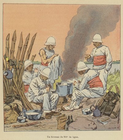 Biwak z 200. linii autorstwa after Louis Charles Bombled