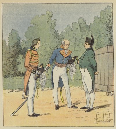 Angielski kapitan przedstawia porucznika Napoleonowi autorstwa after Louis Charles Bombled
