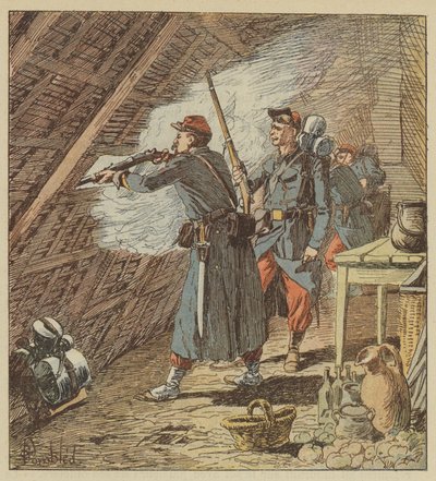 Sierżant obcego legionu wyłącza z akcji osiemdziesięciu ludzi autorstwa after Louis Charles Bombled