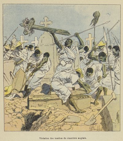 Naruszenie grobów na cmentarzu angielskim autorstwa after Louis Charles Bombled
