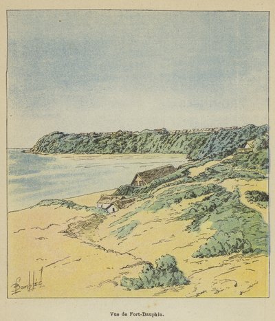 Widok na Fort-Dauphin autorstwa after Louis Charles Bombled