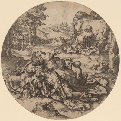 Chrystus na Górze Oliwnej autorstwa after Lucas van Leyden