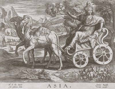 Asia z Czterech Kontynentów, wyd. C 1588-89 autorstwa after Maarten de Vos