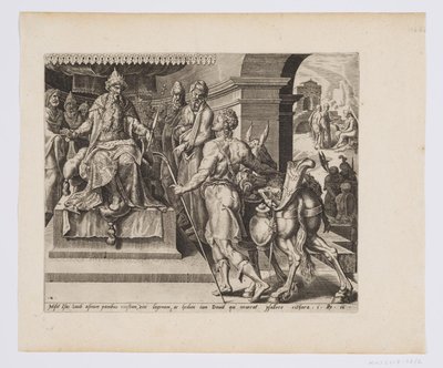 Dawid przynosząc Saulowi dary od ojca autorstwa after Maarten van Heemskerck