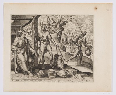 Jesse wysyła Davida z prezentami do swoich braci autorstwa after Maarten van Heemskerck
