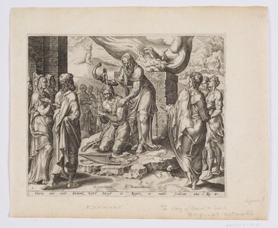 Samuel namaszczenie Dawida autorstwa after Maarten van Heemskerck