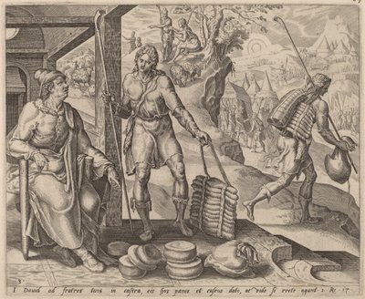 Jesse wysyła Davida do obozu autorstwa after Maerten van Heemskerck