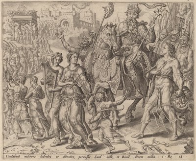 Triumf Saula i Dawida autorstwa after Maerten van Heemskerck