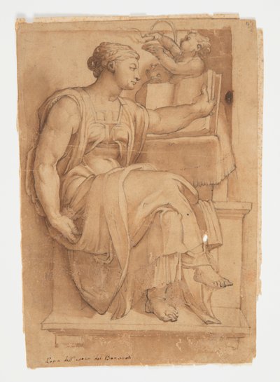 Sybilla erytejska ze stropu Kaplicy Sykstyńskiej wg Michała Anioła autorstwa after Michelangelo Buonarroti