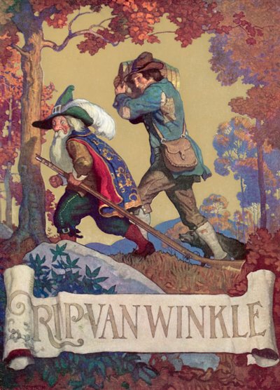 Ilustracja okładki Rip Van Winkle autorstwa after Newell Convers Wyeth