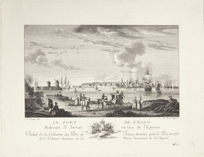 Port w Saint Malo (Le port de St. Malo) autorstwa after Nicolas Marie Ozanne